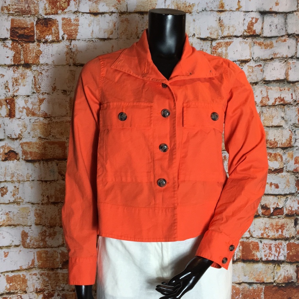 Cabi Orange Button Down Collared Jacket - image 1